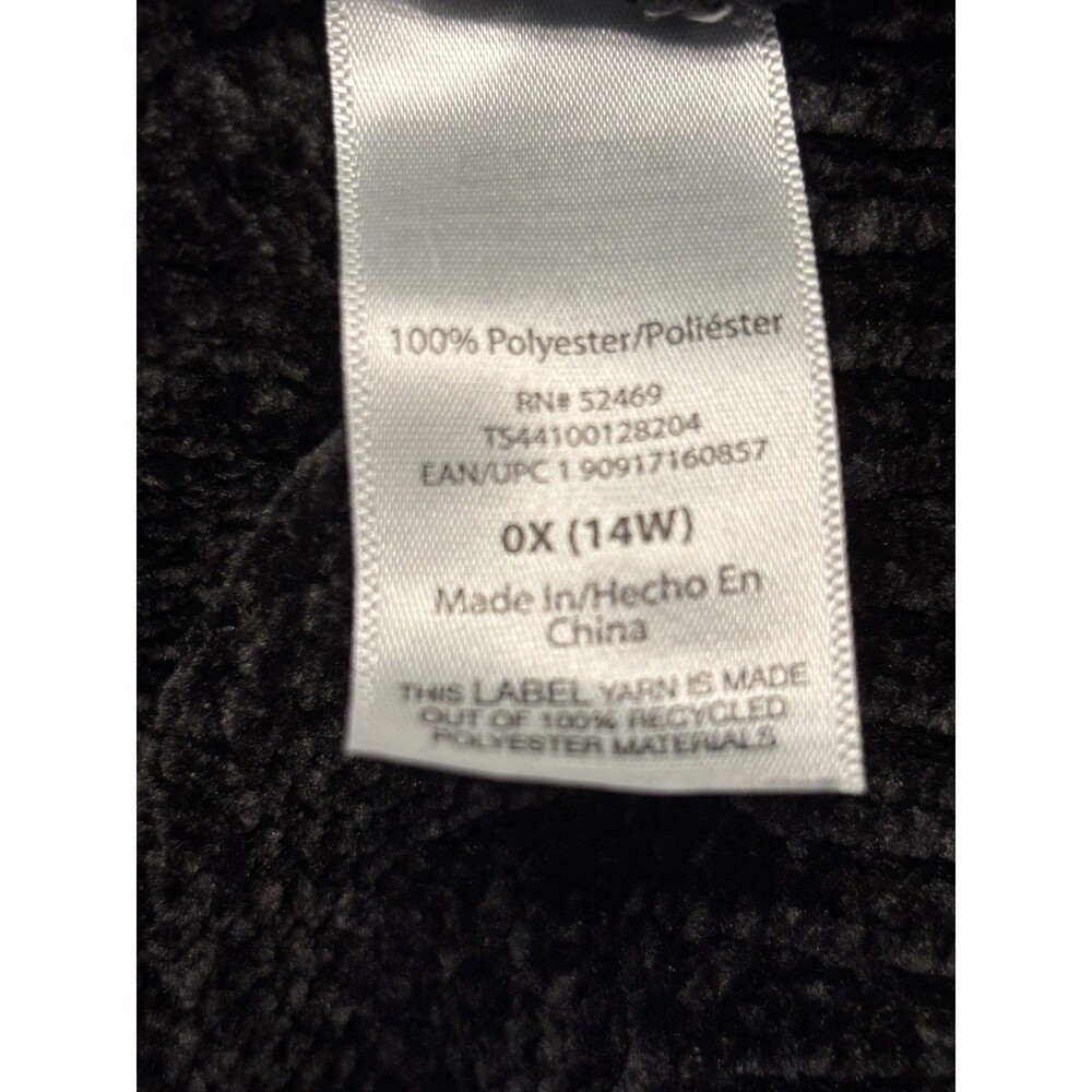 Nwot Terra & Sky Black Mock Turtleneck Chenille Sweater Size 0X - Picture 3 of 6